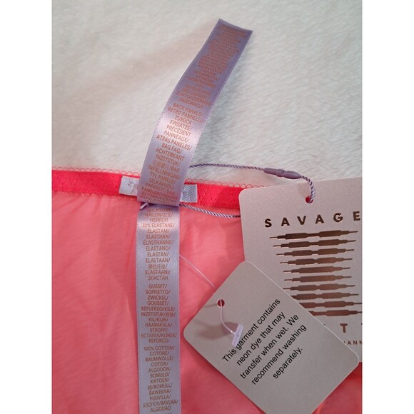 Savage x Fenty Foiled Sprigs Embroidered String Bikini Panties Pink Size 2X NWT - Picture 8 of 8